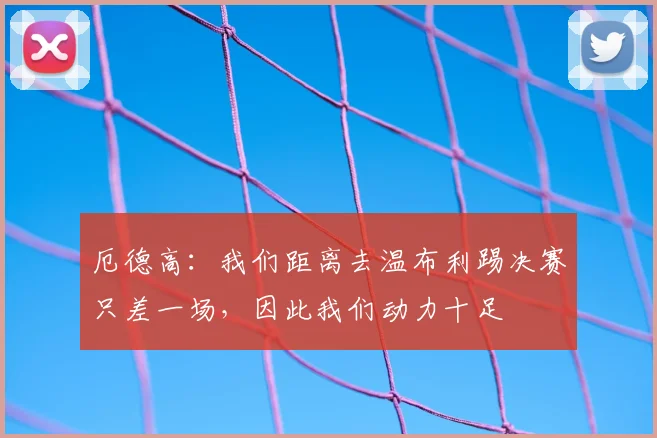 厄德高：我们距离去温布利踢决赛只差一场，因此我们动力十足